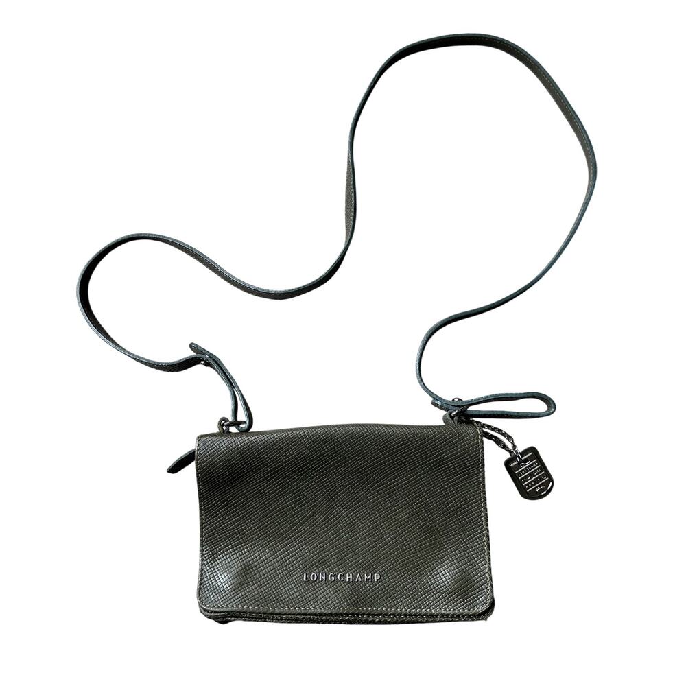 Longchamp Compact Pebbled Leather Crossbody Bag - Picture 1 of 16